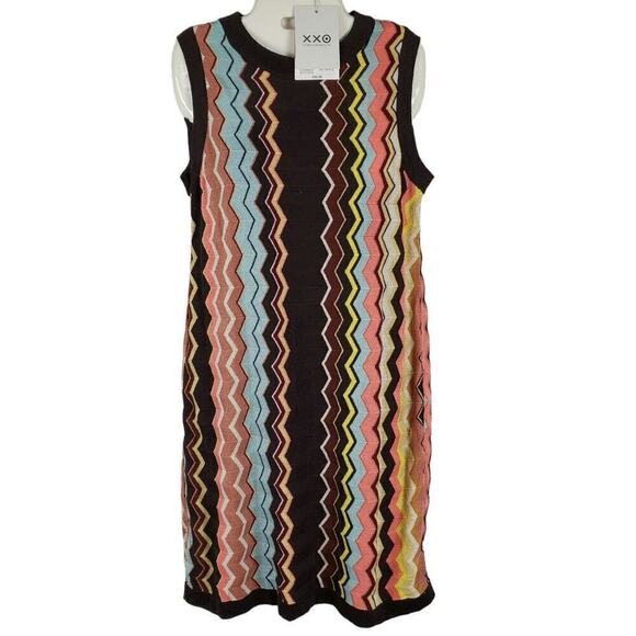 Missoni for Target Collection Brown Chevron Striped Mini Dress Size Medium New - Picture 1 of 10